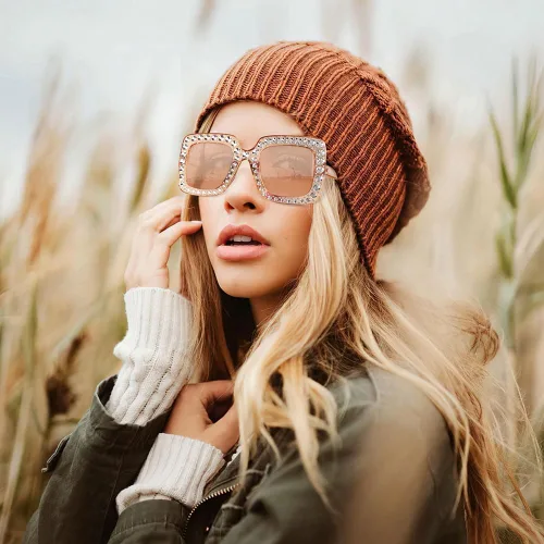 Vista 2 de Gafas de sol de moda para mujeres y hombres, gafas de sol retro de gran tamaño, gafas de sol de Halloween, accesorios de discoteca cuadrada