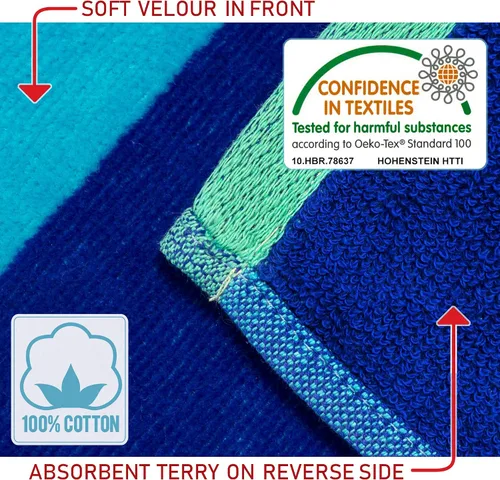 Vista 11 de Softerry - Toalla de playa extrasuave de 30 x 60 pulgadas, toalla absorbente estilo cabaña a rayas, estilo piscina y resort, 100% algodón