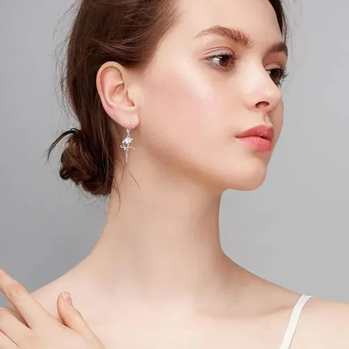 Vista 4 de Aretes de plata de ley 925 con cruz de fe, aretes colgantes de cruz de fe, aretes de cruz de fe, regalos para mujeres, graduación, día de la madre