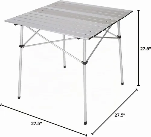 Vista 3 de Stansport Mesa de listones de aluminio, 27.5 "x 27.5" x 27.5", blanco