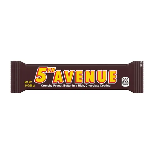 Vista 3 de 5TH AVENUE Barras de caramelo crujientes de mantequilla de maní recubiertas de chocolate, 2 onzas (18 unidades)