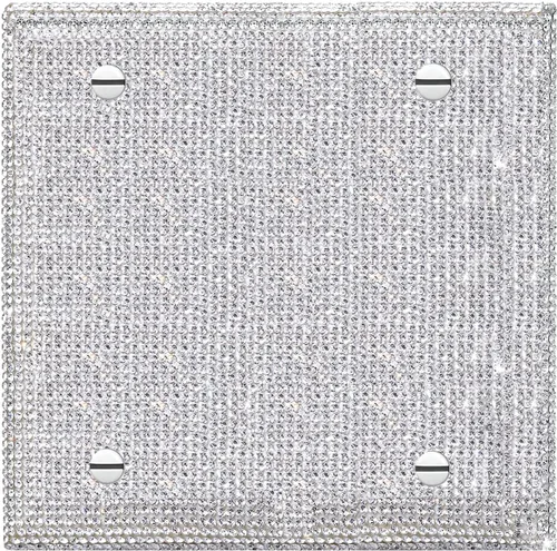 Vista 10 de Diamantes de imitación rosa brillante, placa decorativa para interruptor de luz de palanca simple, placa de cubierta decorativa, cubierta
