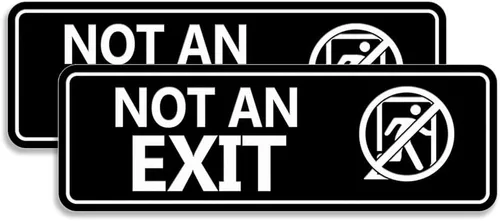 Vista 8 de Letrero estándar NOT an EXIT (Stick Man) (negro/oro), tamaño pequeño