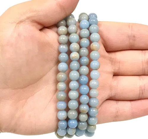 Vista 573 de Gem Avenue Handmade Round Bead Stretch Bracelet Unisex Natural Stone Beaded Jewelry for Men & Women, Elastic Wristband for Daily Wear