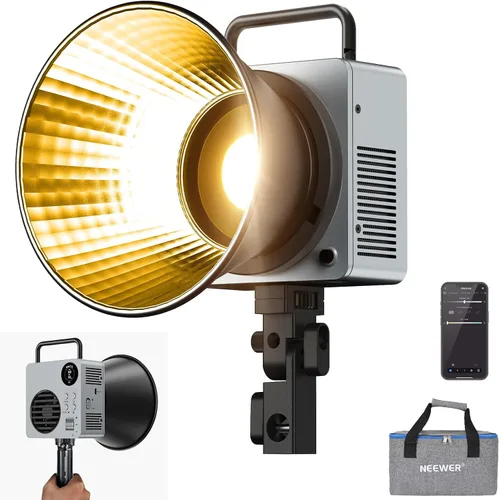 Vista 14 de NEEWER 60W Mini Luz de Vídeo LED con Batería de 50Wh/Carga Rápida PD de 100W, Control APP/2.4G/NFC, Iluminación Continua de Estudio COB Ajustable
