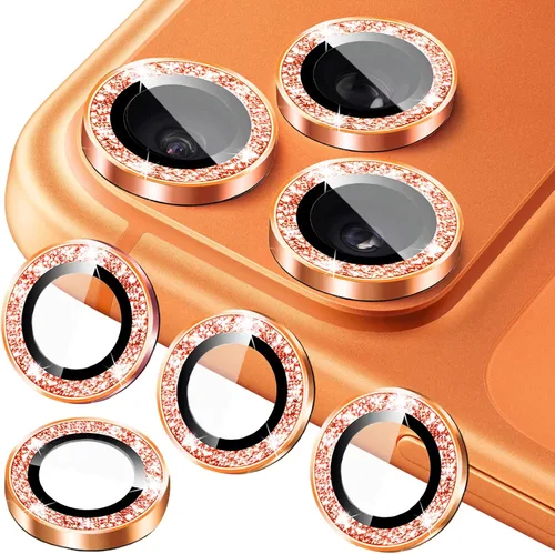 Vista 13 de Protector de lente de cámara compatible con iPhone 15 Plus y iPhone 15 (paquete de 4, 2 juegos), con purpurina brillante, funda de cámara