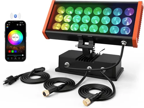 Vista 12 de Luz LED inteligente enlazable para lavado de pared, 168 W RGB+CW que cambia de color, luces de barra inteligente con control grupal e individual