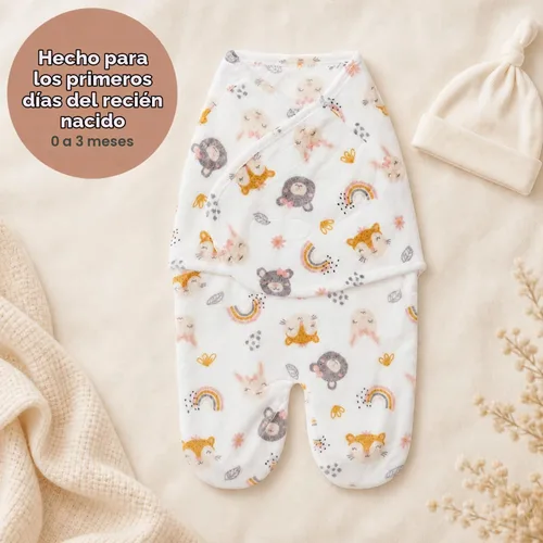 Vista 7 de EVERYDAY KIDS Manta envolvente para bebés de 0 a 3 meses para niños y niñas Osos y Arcoiris