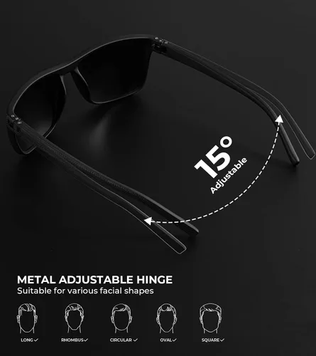 Vista 6 de QALLY 3 Pack Retro Square Polarized Sunglasses for Men UV Protection Rectangular Outdoors Sunglasses with Trendy Frame