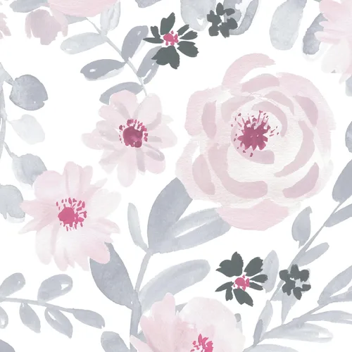 Vista 6 de Bedtime Originals Blossom - Sábana bajera ajustable para cuna, rosa, gris, blanco, floral