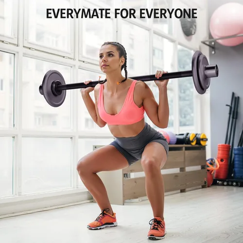 Vista 6 de EVERYMATE Barra de pesas mini de 5 libras para principiantes, mujeres, niños, barra de pesas para entrenamiento de cuerpo entero, para entrenamiento