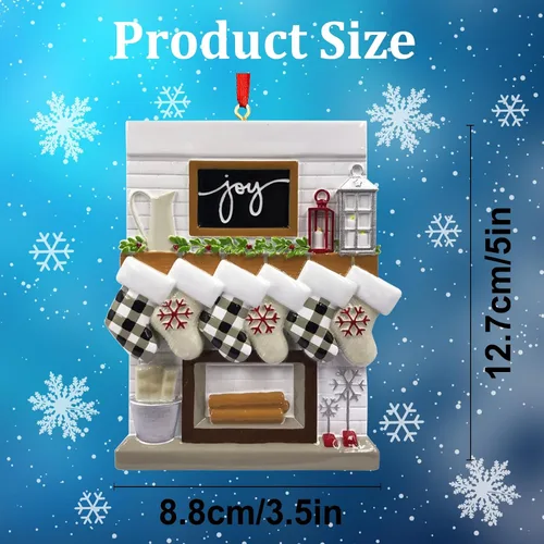 Vista 2 de Adornos de Navidad personalizados para familia de 2, adornos de Navidad familiares personalizados con nombres, decoraciones de Navidad