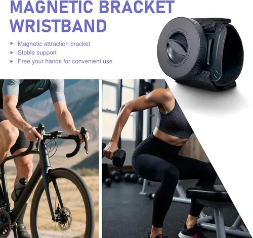 Vista 7 de Soporte magnético para teléfono para correr, brazalete deportivo ajustable, soporte para teléfono celular, manos libres, accesorios de teléfono