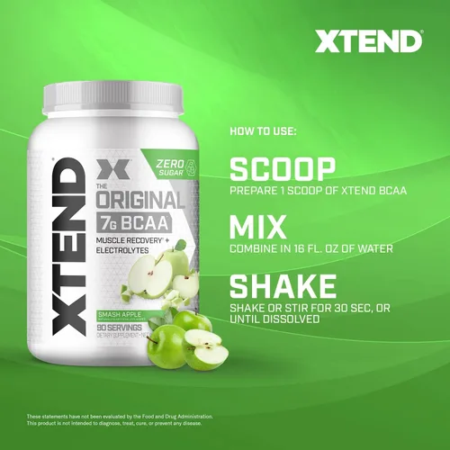 Vista 7 de Scivation Xtend XTEND Polvo Original BCAA 7 g de BCAA y 2.5 g de L-Glutamina, Bebida de Recuperación Muscular Sin Azúcar con Aminoácidos