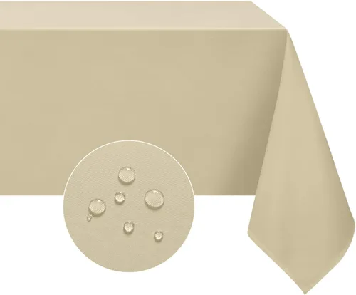 Vista 7 de Softalker - Mantel rectangular, impermeable y resistente a las manchas, mantel cuadrado de tela sin arrugas, lavable, cubierta de mesa de poliéster