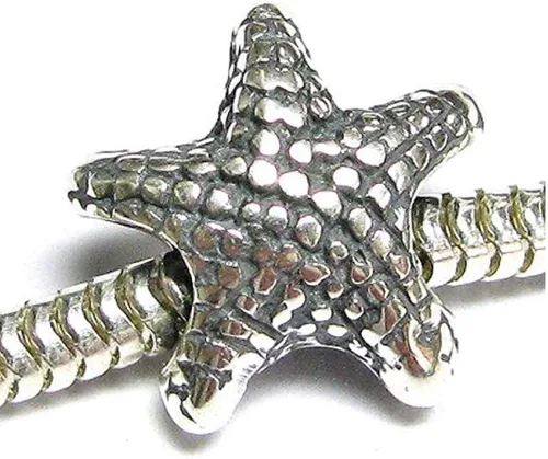 Vista 6 de Adabele 1 pieza auténtica de plata de ley 925 con dije de estrella de mar compatible concompatible con Pandora todos los demás europeos Charm