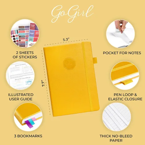Vista 2 de GoGirl Agenda semanal – Planificador de trabajo y vida por hora con ranuras de tiempo – Organizador vertical para productividad diaria, A5