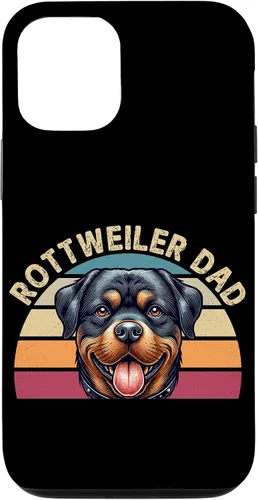 Vista 26 de Rottweiler Dad Rottie Father Dog Parent Father's Day Retro Case for iPhone 16