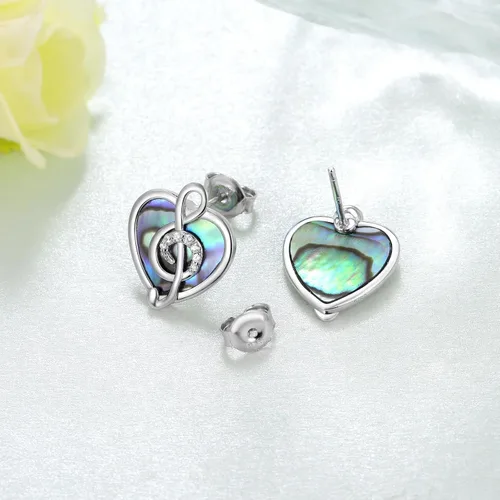 Vista 3 de Music NoteTreble Clef Earrings 925 Sterling Silver Music Gifts Music Earrings for Women Music Note Jewelry Gifts for Girls