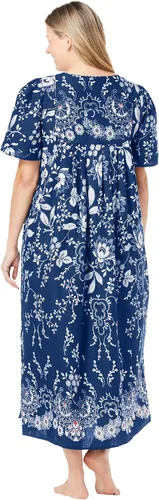 Vista 3 de Only Necessities Tumbona delantera con babero de talla grande para mujer Vestido de casa, camisón