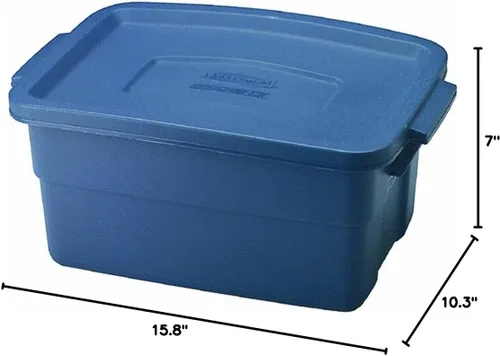 Vista 2 de Rubbermaid Caja de almacenamiento Roughneck de 3 galones de 10.3 x 7 x 15.8 pulgadas