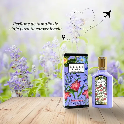 Vista 4 de Gucci Flora Gorgeous Magnolia Perfume para mujer EDP Mini Splash 0.16 onzas líquidas