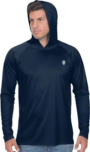 Vista 16 de Camisa de pesca para hombres de manga larga, con protección solar SPF 50+ UV, camiseta tipo sudadera Negro