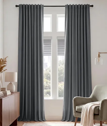 Vista 73 de PONY DANCE Cortinas cortas con aislamiento térmico para ventana pequeña, para guardería, baño, cocina, lavandería, caravana, sótano, 29 pulgadas