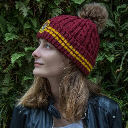 Vista 6 de Cinereplicas - Harry Potter - Gorro con pompón - Producto oficial - Gryffindor - Rojo y amarillo