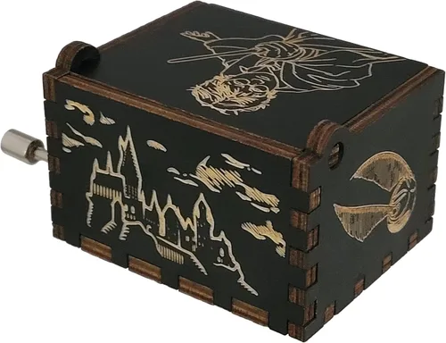 Vista 3 de TheLaser'sEdge Harry Potter Mini caja de música de regalo - Felicidad negra Negro