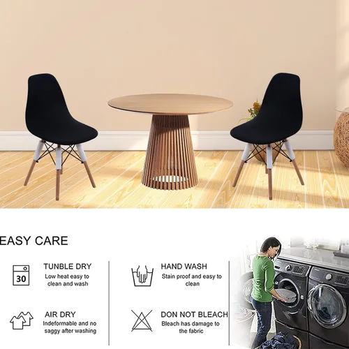 Vista 6 de HAOYONG Fundas para silla de comedor modernas de mediados de siglo, funda estampada para silla sin brazos, fundas elásticas para cocina, oficina