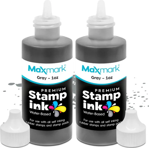 Vista 48 de MaxMark Premium - Tinta de recarga con punta de control en botella para sellos autoentintados, color negro - 1 onza