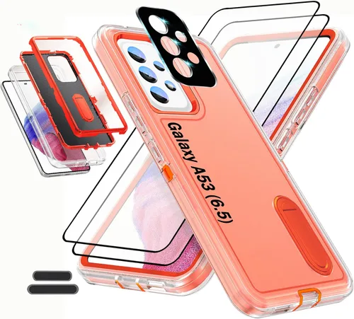 Vista 10 de La funda está especialmente diseñada para Galaxy A53 (5G) de 6.5 pulgadas, protección de cuerpo completo, resistente absorción de golpes, goma