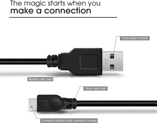 Vista 3 de Magnetic Ring Controller Charging Cable Compatible with PS4 Xbox One SX Controller - 2Pack 10ft