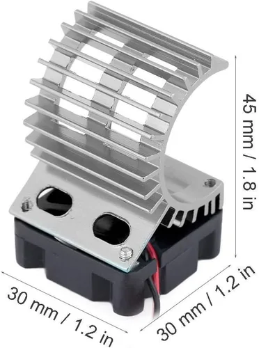 Vista 2 de Disipador de calor de motor RC con ventilador de refrigeración, ventilador de enfriamiento de disipador de calor RC para automóvil RC eléctrico a