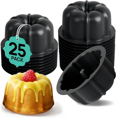 Vista 7 de O'CREME Contenedor de poliestireno con tapa con bisagras de 6 pulgadas de ancho x 3.1 pulgadas de alto para mini molde para tartas, paquete de 25
