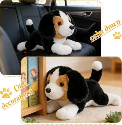 Vista 6 de Peluche de animal de peluche suave para cachorro, cachorro, chupete para dormir, adorable animal de peluche para niños pequeños, niños y niñas