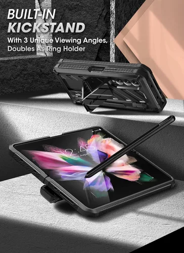 Vista 4 de SUPCASE Unicorn Beetle Pro Series - Funda para Samsung Galaxy Z Fold 3 5G (2021), carcasa resistente de doble capa de cuerpo completo con protector