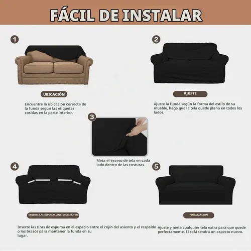 Vista 5 de Easy-Going - Funda de sofá 100% impermeable, funda de sofá con impermeabilidad doble, funda de sofá jacquard elástica, protector de muebles a prueba