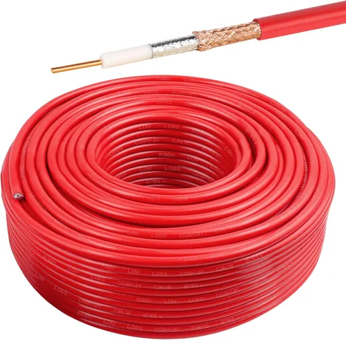 Vista 10 de MOOKEERF RG8X Cable coaxial de 30 pies, baja pérdida 50 ohmios RG 8X Cable 30 pies, Negro