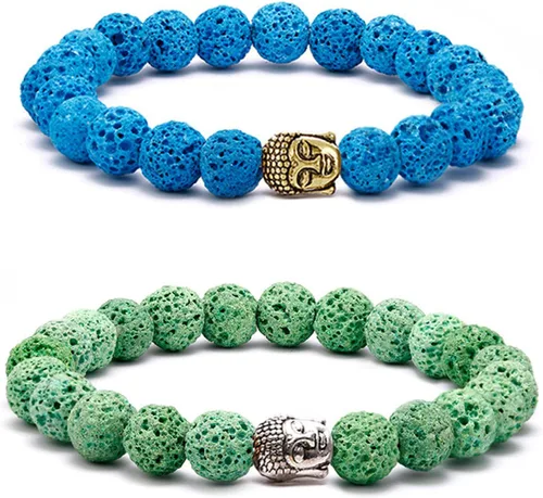 Vista 4 de rubyca Buda pulsera de perlas de conector pequeño Espiritual Espaciador de cobre para joyas, Cobre, 40 PCS
