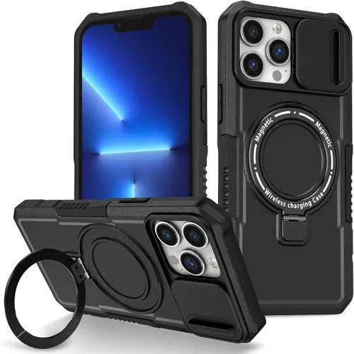 Vista 149 de Funda magnética para iPhone 11, soporte de anillo con ventana corrediza, funda protectora mate a prueba de golpes para iPhone 11 6.1, fundas