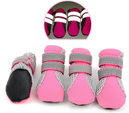 Vista 9 de Zunea - Botas para perros pequeños para pavimento caliente, antideslizantes, zapatos de verano para cachorros, color negro, talla S Breathable