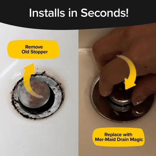 Vista 4 de Mer-Maid Drain Magic Tapón universal para fregadero extra resistente, como se ve en la TV, reemplaza instantáneamente los tapones rotos o faltantes