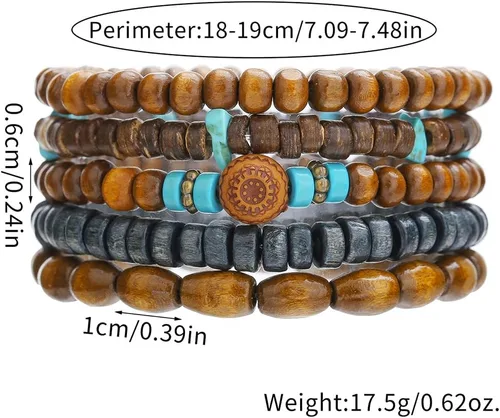 Vista 6 de Gothic Bracelet Adjustable Punk Braided Multilayer Grunge Set Beaded Bracelets Emo Metal Cuff Wrap Bracelets Stackable Meaningful Gift