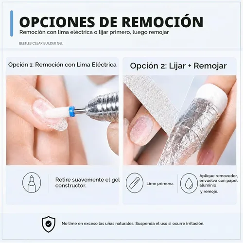 Vista 7 de Beetles - Gel constructor para uñas, 2 piezas de gel transparente 8 en 1, para fortalecer las uñas naturales instantáneas y extensión para salón