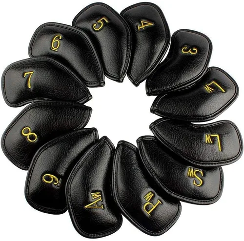Vista 16 de CRAFTSMAN GOLF 12 piezas o 1 pieza de fundas protectoras de cuero sintético para cabezas de palos de golf, compatibles con todas las marcas