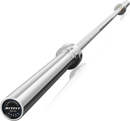 Vista 25 de RitFit Elite - Barra olímpica de 7 pies, robusta barra de 45 libras para levantamiento de pesas y levantamiento de potencia, barra olímpica superior