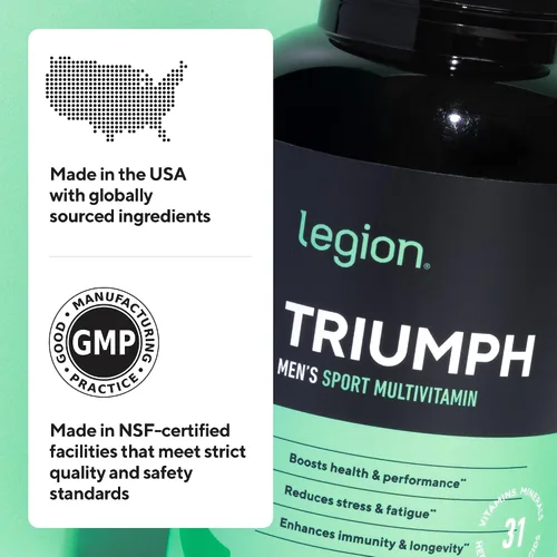 Vista 8 de Suplemento diario multivitamínico Legión Triumph, vitaminas y minerales para la ansiedad, la depresión, el estrés, sistema inmunológico, salud