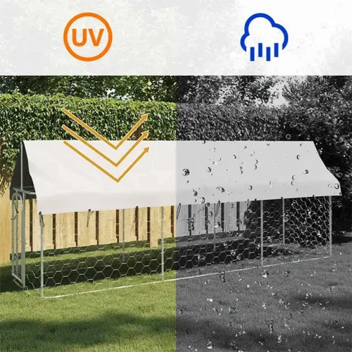 Vista 5 de vidaXL Perrera para perros al aire libre con techo 157.5"x39.4"x59.1